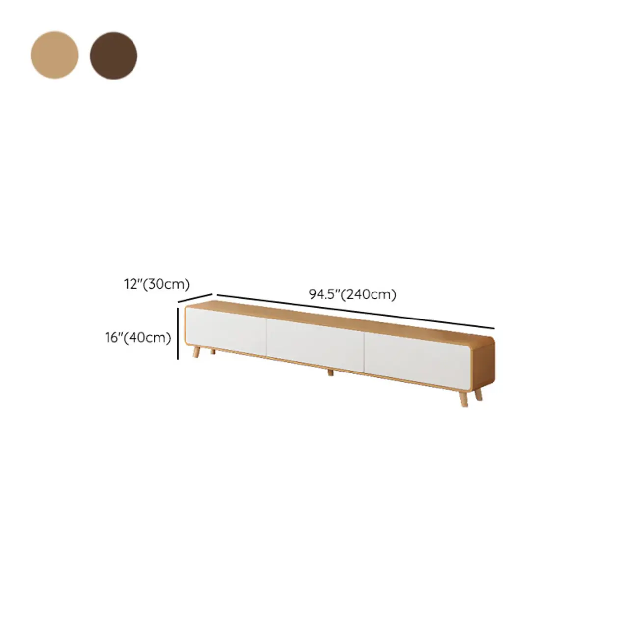 Modern Wood TV Stand with Drawers and Cable Management