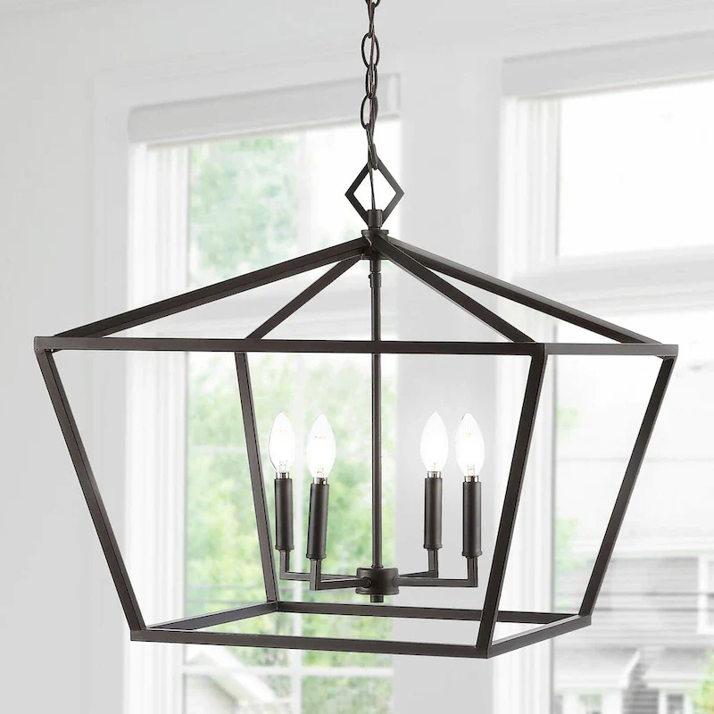 Floyd 4-Light Adjustable Iron Rustic Glam LED Pendant, by JONATHAN Y