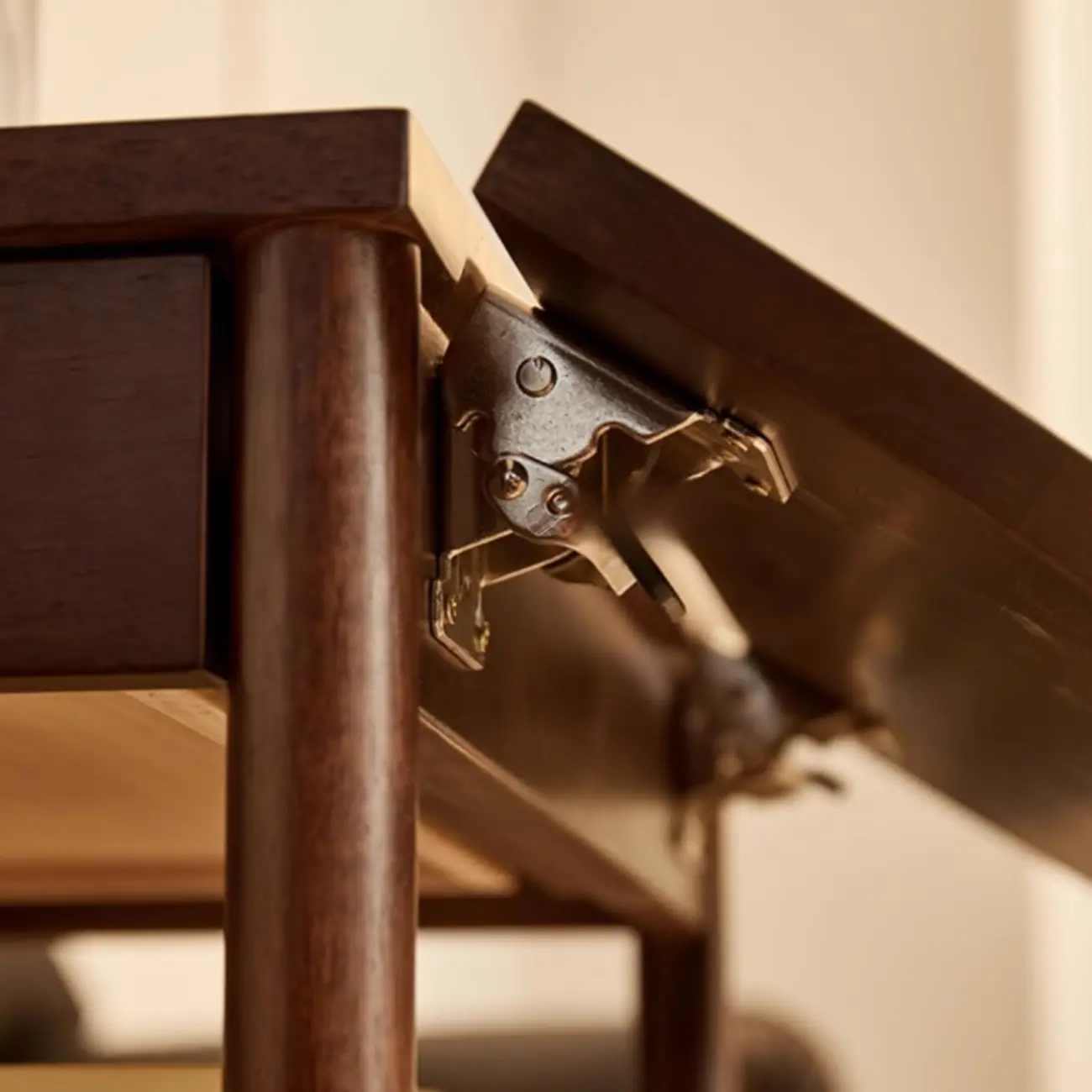 Small Foldable Mobile Wood Glass Oval Side Table with Drawer