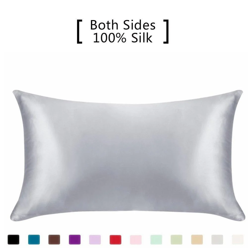 HULIANFU Silk Pillowcase Hair Skin, 19 Momme 100% Pure Natural Mulberry Silk Pillowcase Standard Size, Pillow Cases Cover Hidd - Deanwangkt