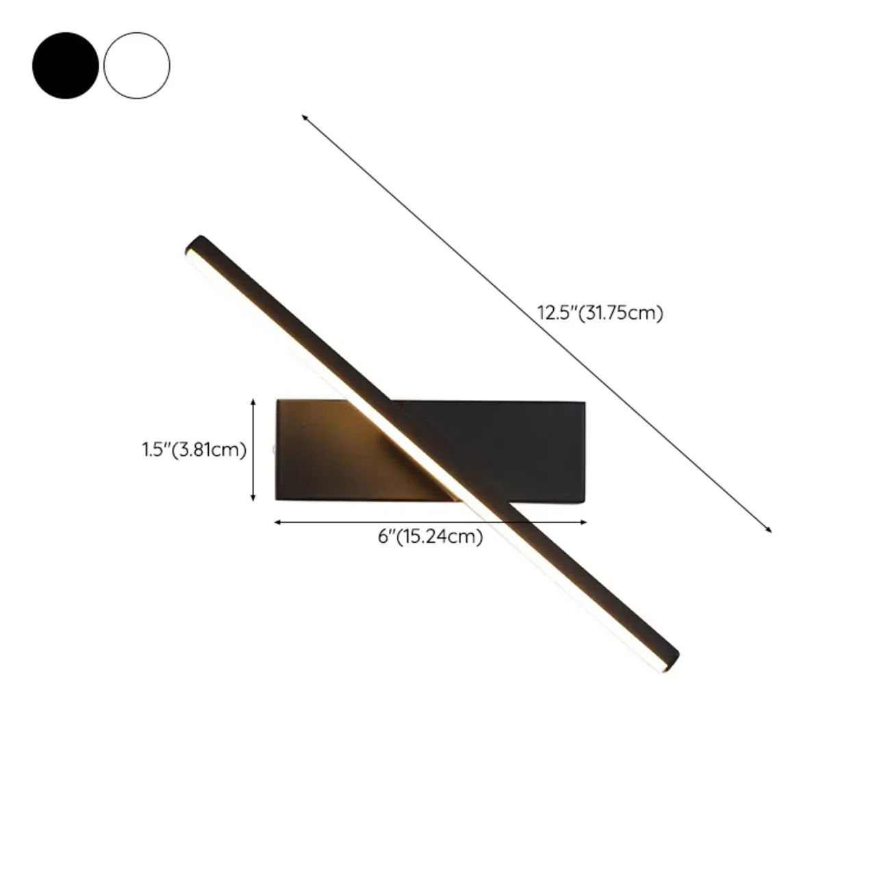 Rotatable Simple Black Linear Mini Wall Sconce Dimmable