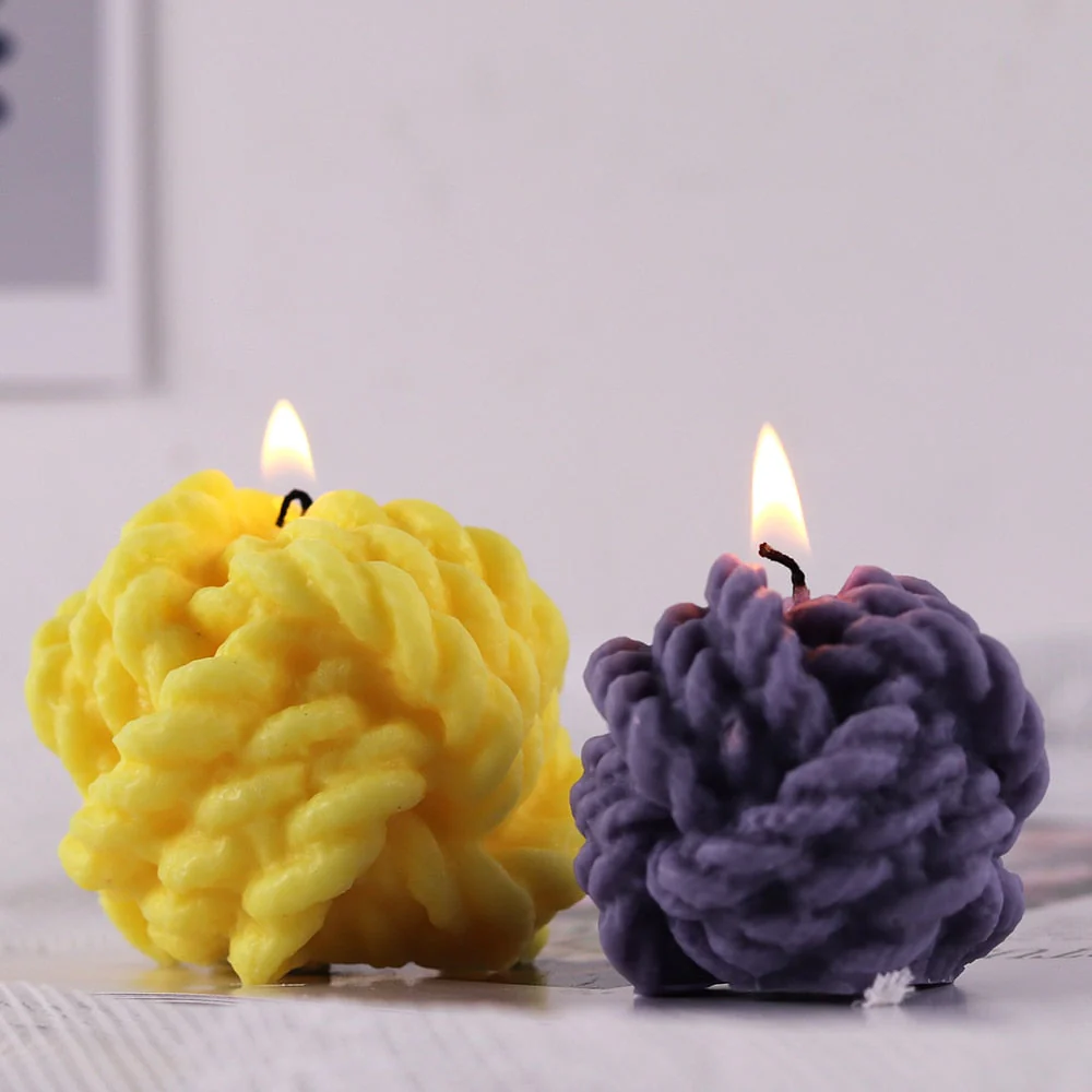 HULIANFU Scented Candle Mold DIY Wool shape Candle Silicone Casting Mold Handmade Candle Soap Making Wax Mold Handcraft Home Decoration - Deanwangkt