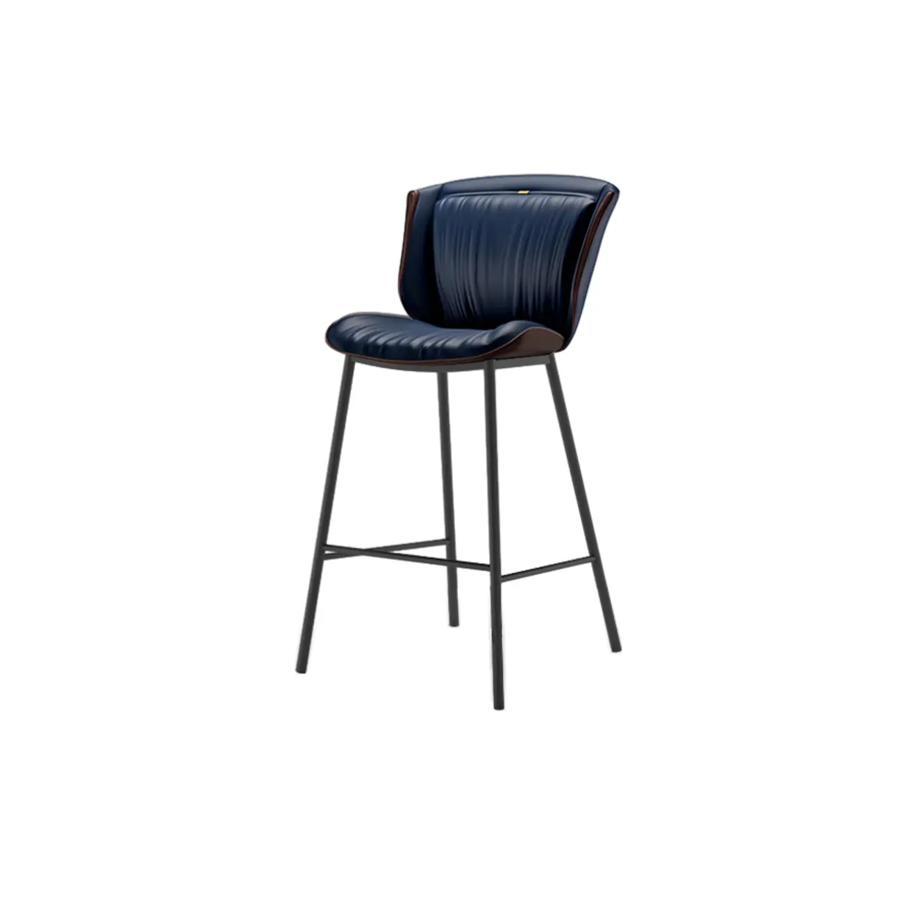 Modern Luxury Trapezoid Cushion Microfiber Leather Carbon Steel Bar Stool