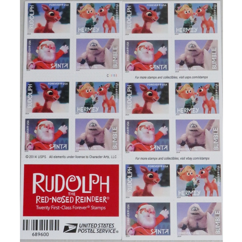 Rudolph the Red Nosed Reindeer 2014, (Book of 20) - TWENTYSTAMPS