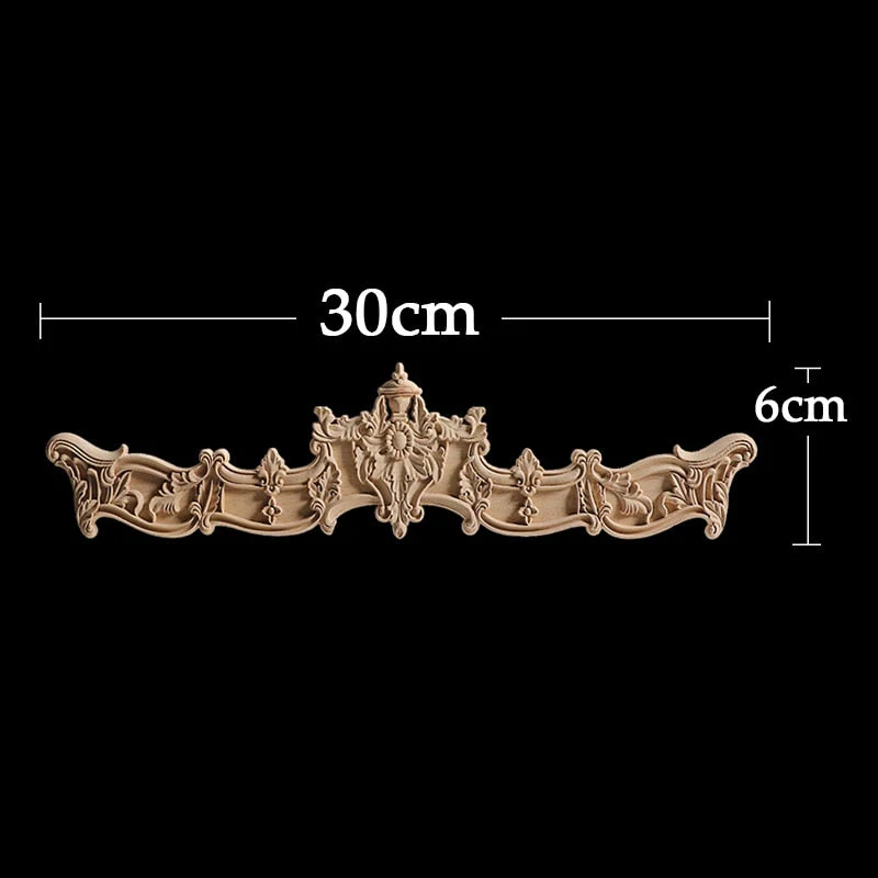 HULIANFU Long Rose Flower Exquisite Carving Natural Wood Appliques Furniture Wooden Mouldings Wmqe Vintage Unpainted Decoration Decal - Deanwangkt