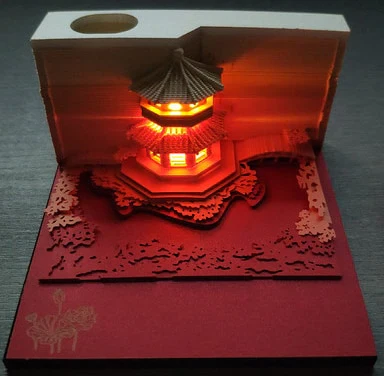 HULIANFU Omoshiroi Block 3D Memo Pads Novelty Famious Movie Building Harry Design New Year Christmas Gift - Deanwangkt