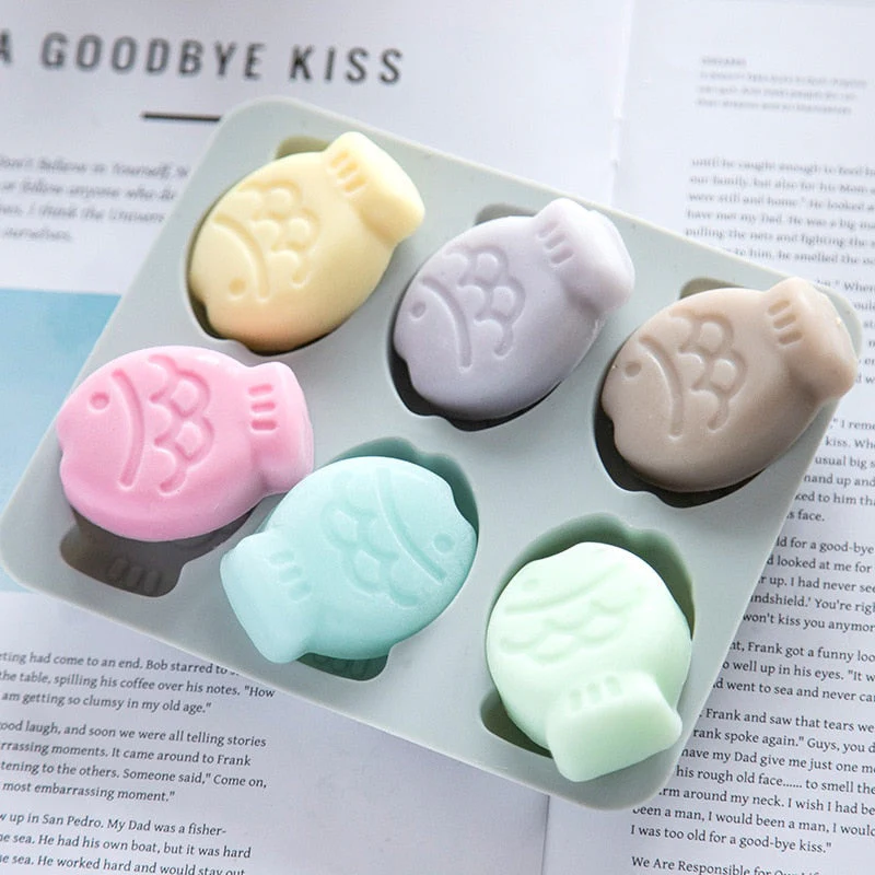 HULIANFU Silicone Molds for Soap Handmade Soap Mould Diy Round Cute Animal Fish Shape Making Soaps Candle Chocolate - Deanwangkt