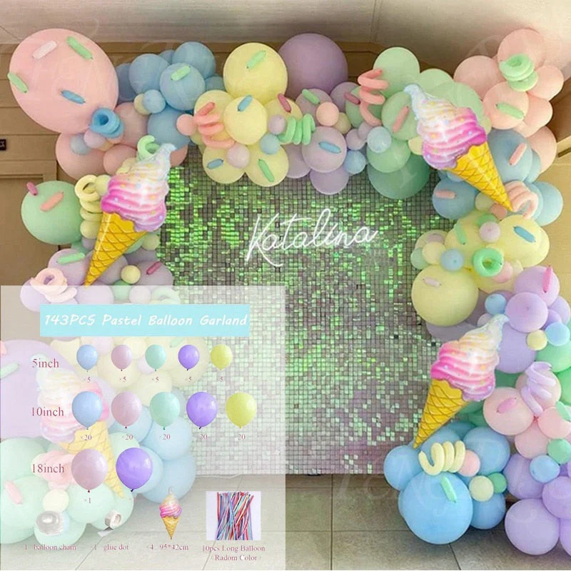 HULIANFU QIFU Macaron Balloons Garland Latex Ballons Arch Happy Birthday Party Decor Kids Adult Wedding Baloon Chain Baby Shower Balon - Deanwangkt