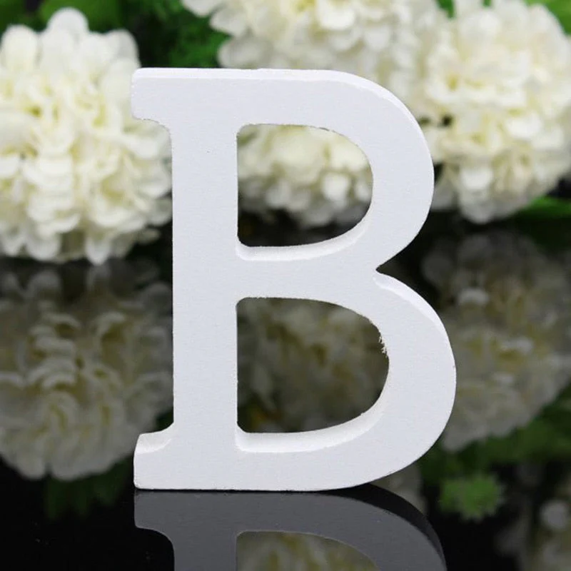 HULIANFU White Wood Letter Alphabet DIY Personalised Name Design Art Crafts Free Standing Xmas Birthday Wedding Party Home Decoration - Deanwangkt