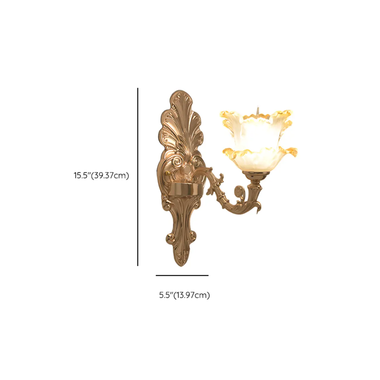 Mini Antique Gold Wall Sconce with Geometric Crystal Shade