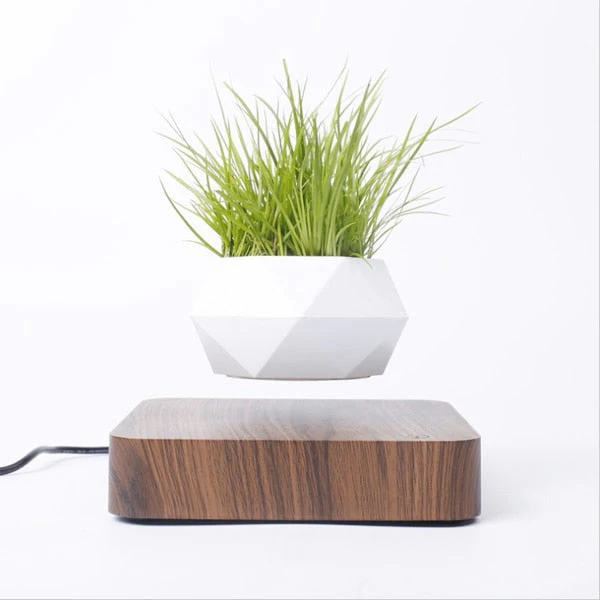 HULIANFU Magnetic suspension flower pot Levitating Air Bonsai Pot plant pot succulent pot patio decoration Desktop Flower/Green Plant - Deanwangkt