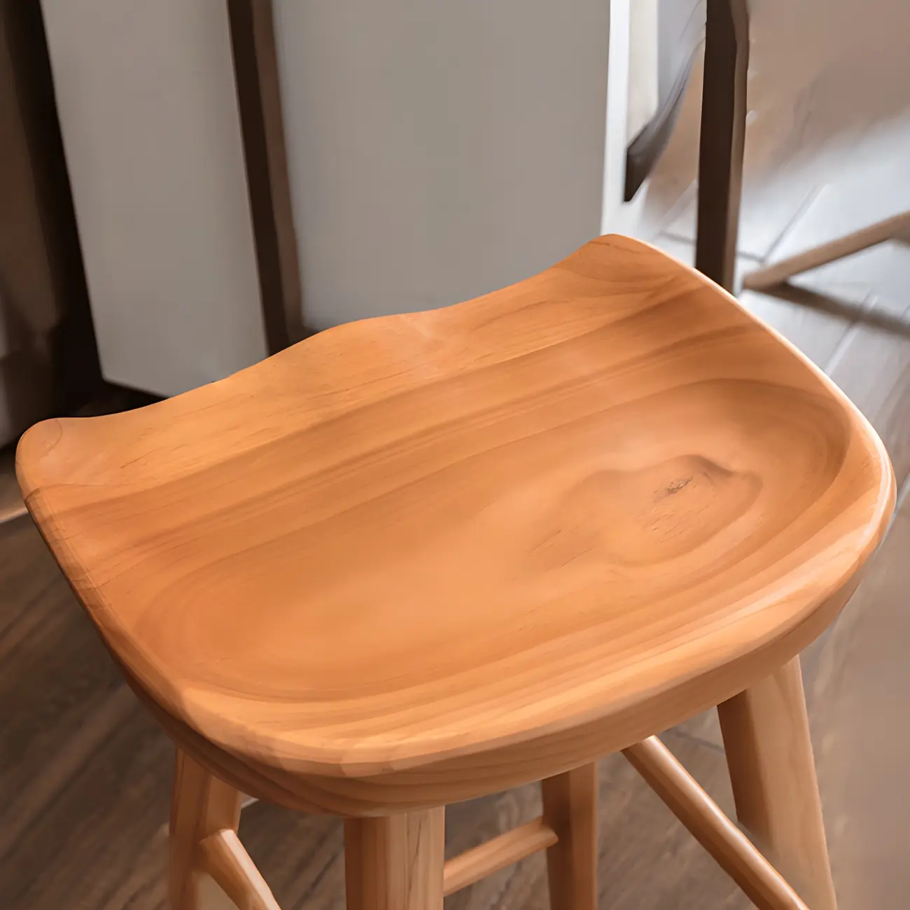 Rustic Saddle Backless Bar Stool Counter Height