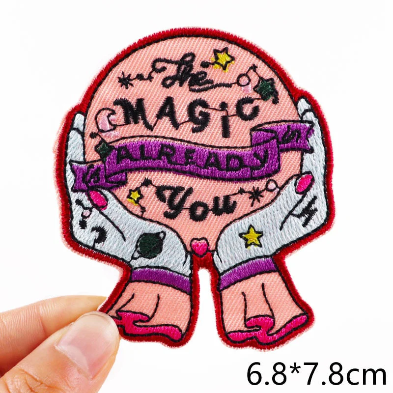 HULIANFU Van Gogh Embroidered Patches on Clothes DIY Cartoon Wave Applique Clothing Thermoadhesive Patches for Clothing DIY - Deanwangkt