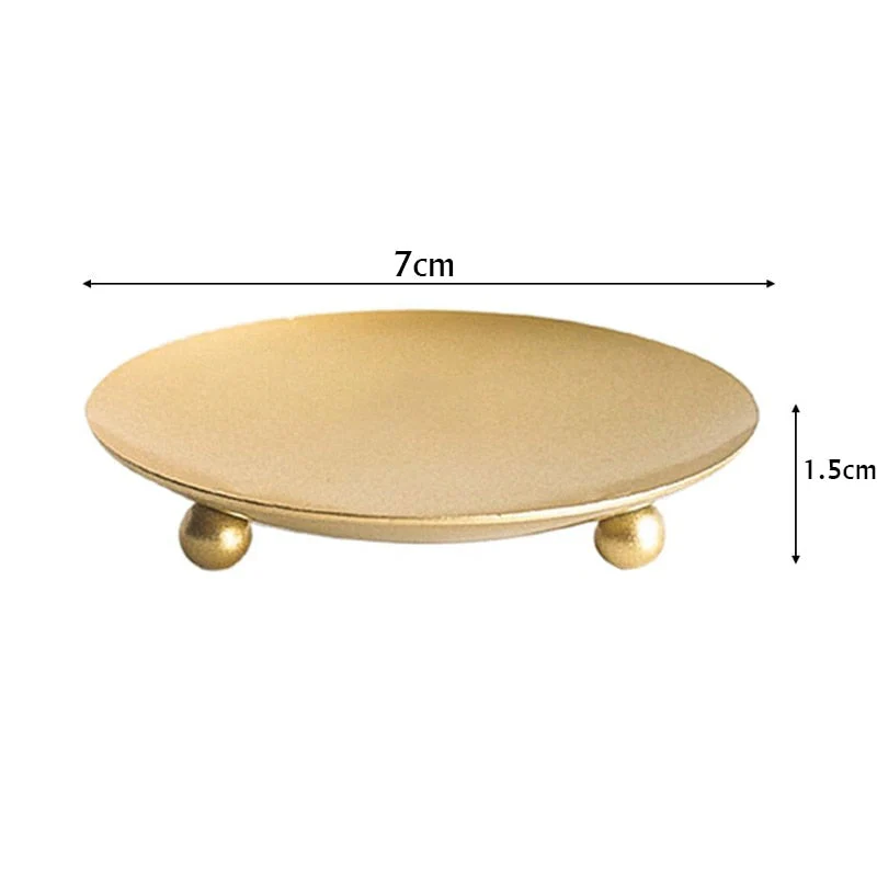 HULIANFU Iron Black Gold Plated Candle Holders Pillar Metal Plate For Wedding Party Festival Portavelas Candelabra Art Gift Home Decor - Deanwangkt