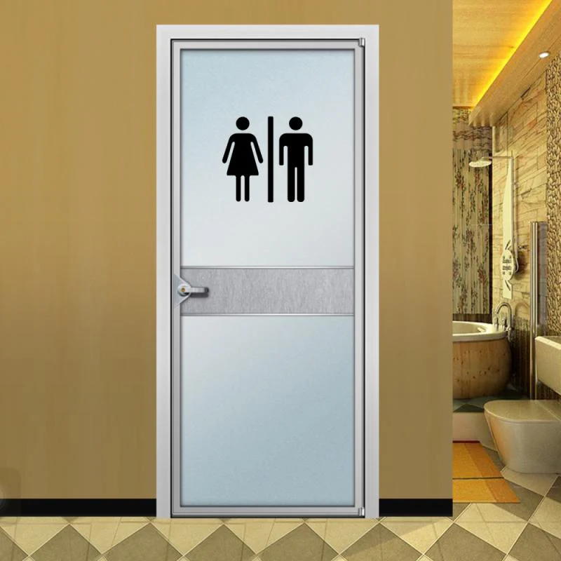 HULIANFU WC Toilet Entrance Sign Door Stickers For Public Place Home Decoration Creative Pattern Wall Decals Diy Funny Vinyl Mural Art - Deanwangkt