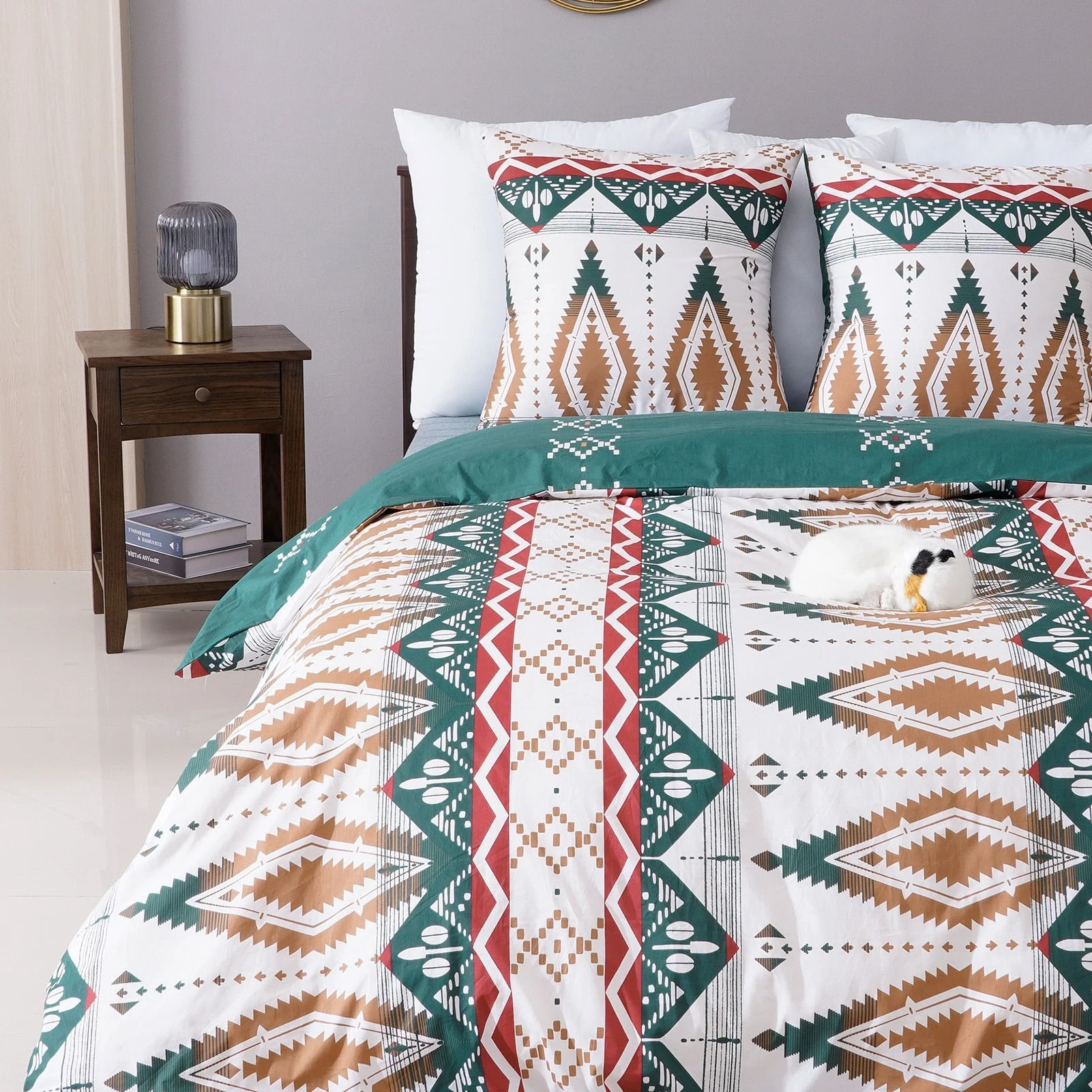 HULIANFU Topfinel Bedding Sets 100%Pure Cotton Soft Comforter Pattern Duvet Cover Pillow Shams Bedding Cover Double Single 3 PCS Bed Set - Deanwangkt