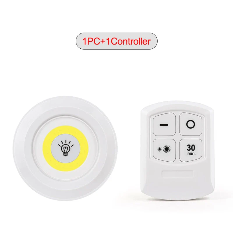 HULIANFU LED Light COB Under Cabinet Light Night Light Wireless Remote Control Dimmable Wardrobe Lamp 3W Super Bright Closet Lighting - Deanwangkt