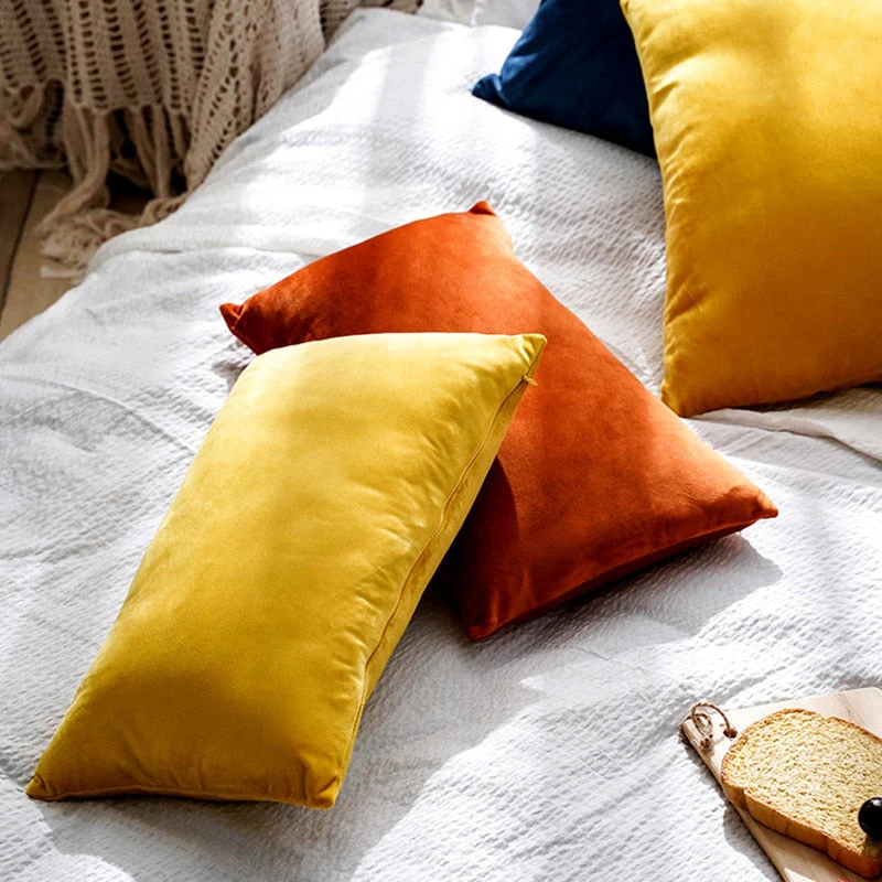 HULIANFU Super Soft Cushion Cover Velvet Pillow Cover For Sofa Living Room Housse De Coussin 30x50cm Decorative Pillows Nordic Decoration - Deanwangkt