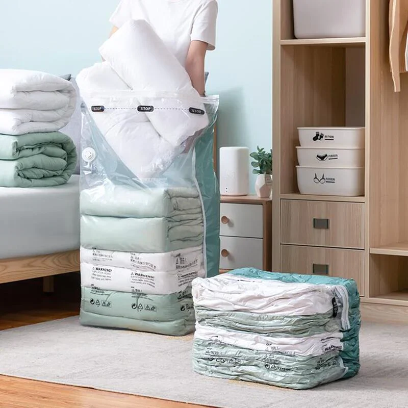 HULIANFU No Need Pump Vacuum Bags Large Plastic Storage Bags for Storing Clothes blankets Compression Empty Bag Covers Travel Accessories - Deanwangkt