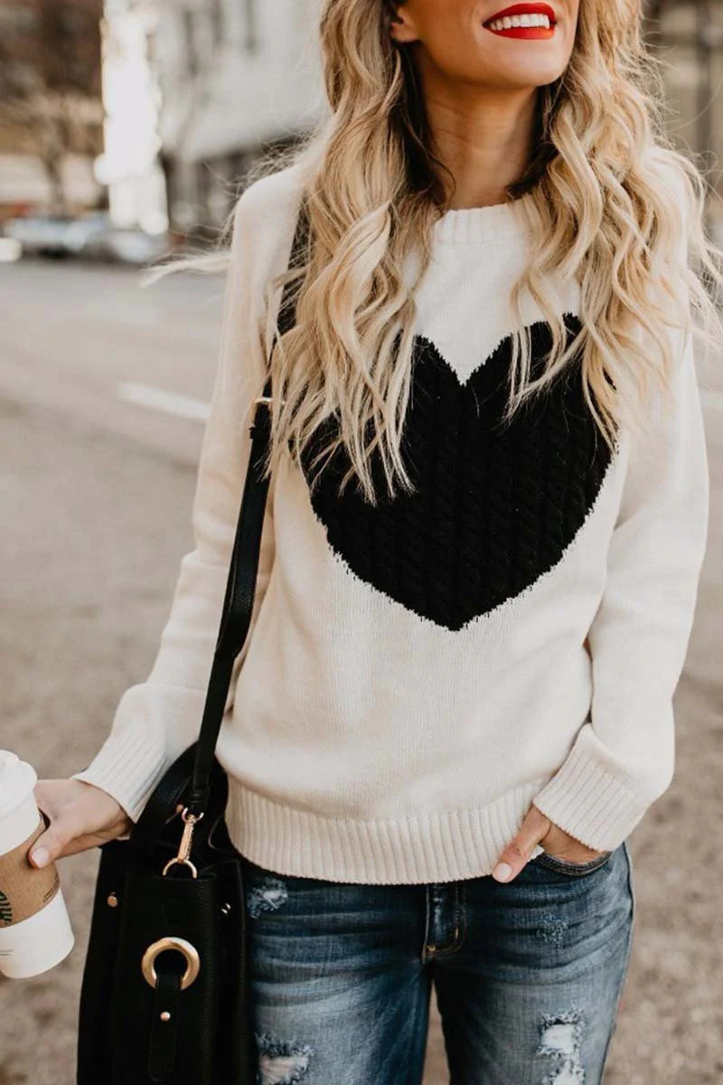 hulianfu hulianfu Heart Shaped Sweater(4 Colors) - Deanwangkt