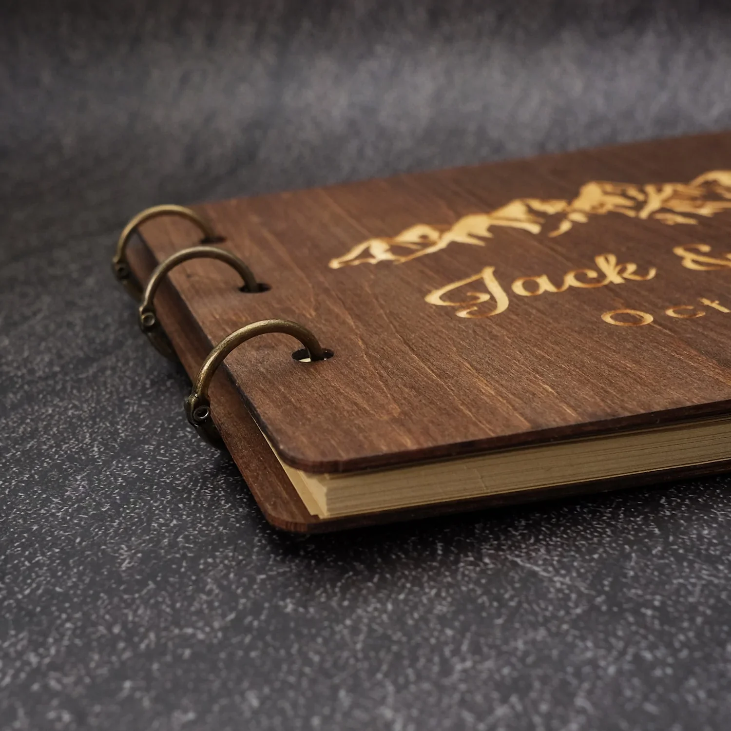 HULIANFU Personalized Guest Book A4/A5 Wedding Guest Book Wedding Guestboook Wishes Book Wooden Wedding Album Baptism Mariage Decoration - Deanwangkt