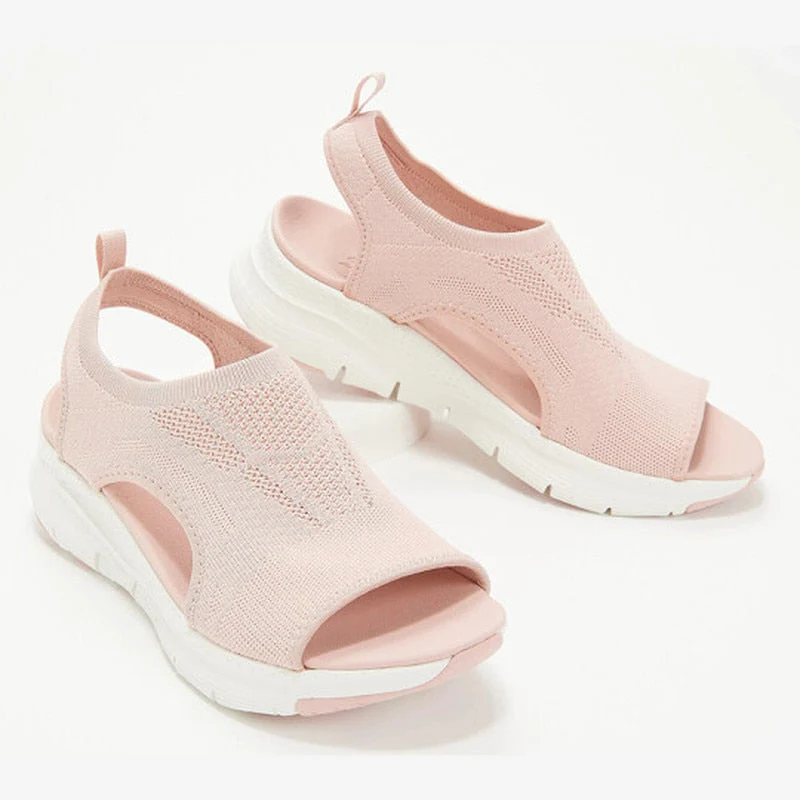 hulianfu New Women's Casual Shoes Light Comfort Platform Wedge Beach Sandals Fly Woven Mesh Fish Mouth Open Toe Slippers Zapatos Nina - Deanwangkt