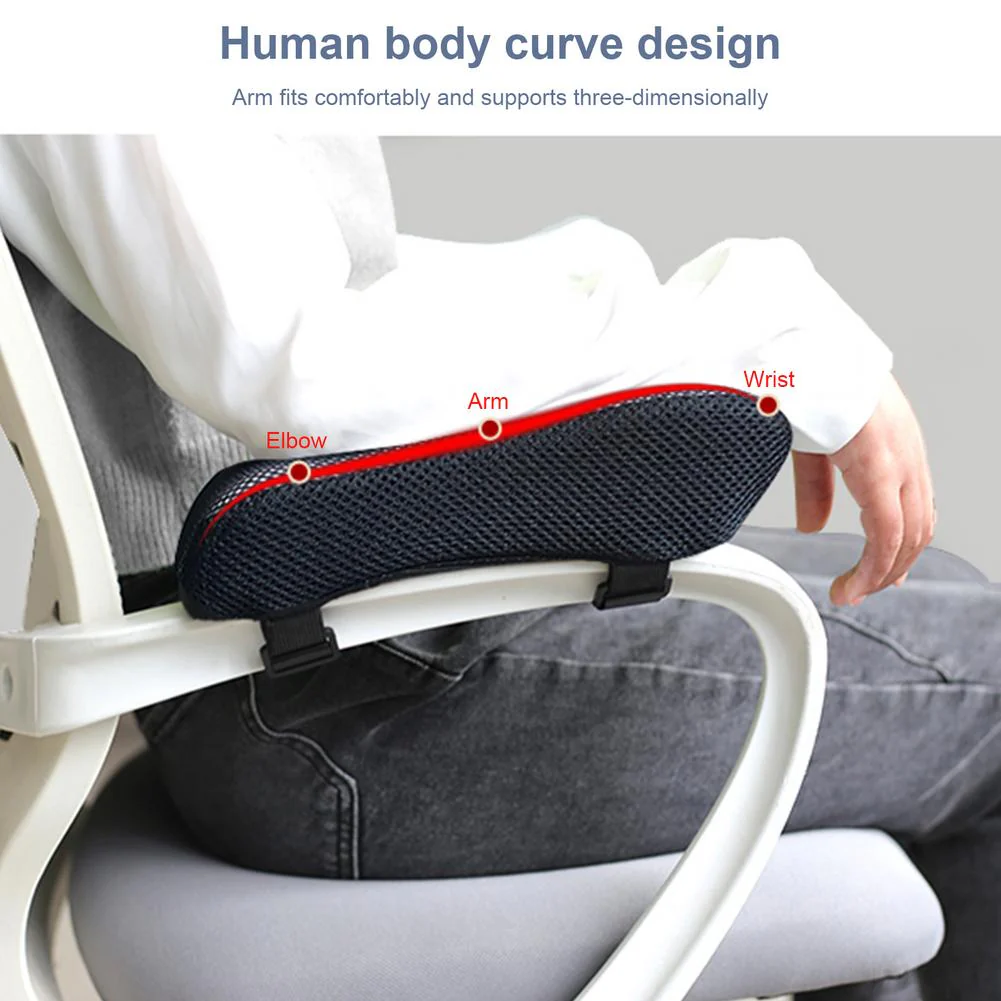 HULIANFU Memory Foam Armrest Pad Elbow Pillow For Computer Desk Chair Cushion Pad For Office Chair Forearm Pressure Relief Arm Rest Cover - Deanwangkt