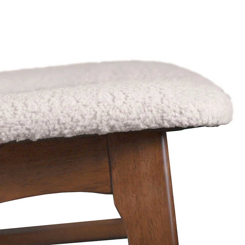 Beau I Mid-century 2-Pack Walnut Dining Chair Set with Boucle Seats