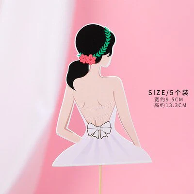 HULIANFU New Back Silk Gauze Skirt Happy Mothers Day Cake Topper Girl Birthday Cake Decoration Party Supplies Cake Decorating Tools - Deanwangkt