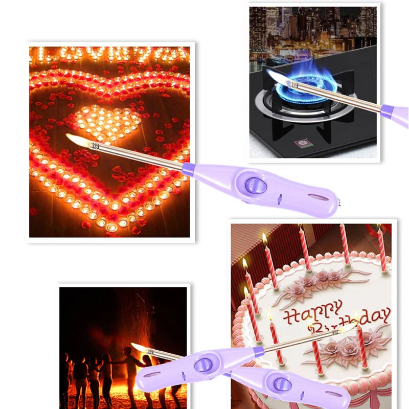 HULIANFU Long Kitchen Igniter Natural Gas Cigarette Candle Bonfire Barbecue Lighter Adjustable Kitchen Ignition Stick Random Color - Deanwangkt