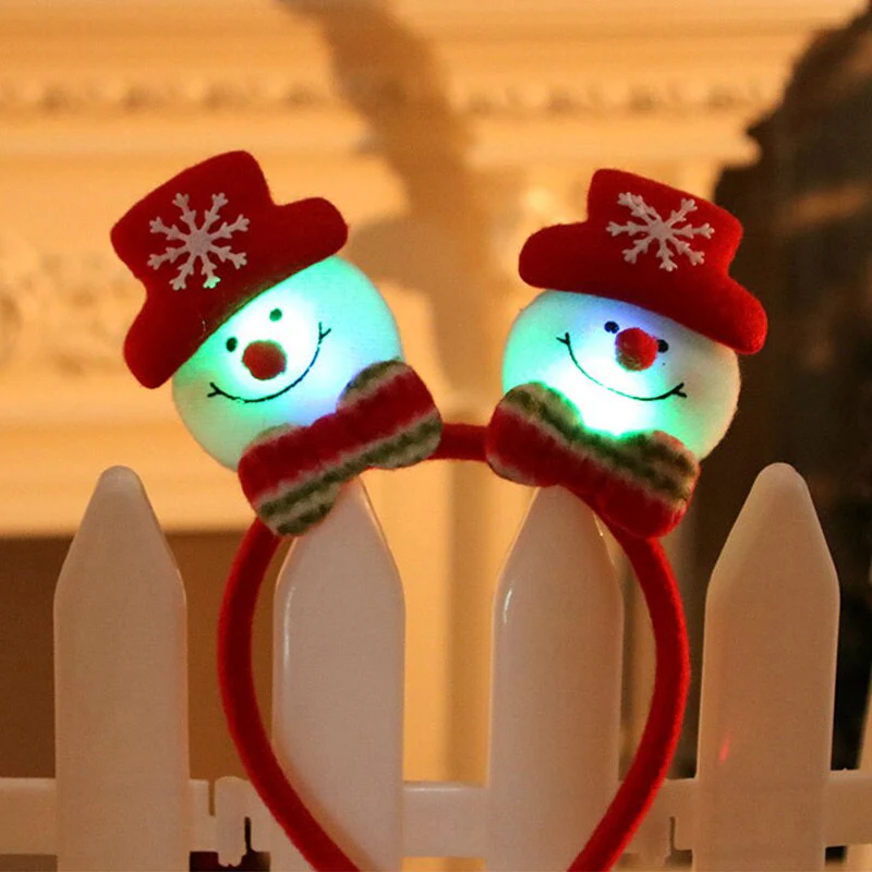 HULIANFU 2026  Christmas Led Light Headbands Santa Elk Antlers Headband Kids Adult Headwear Ornaments Christmas Party Cosplay Supplies - Deanwangkt