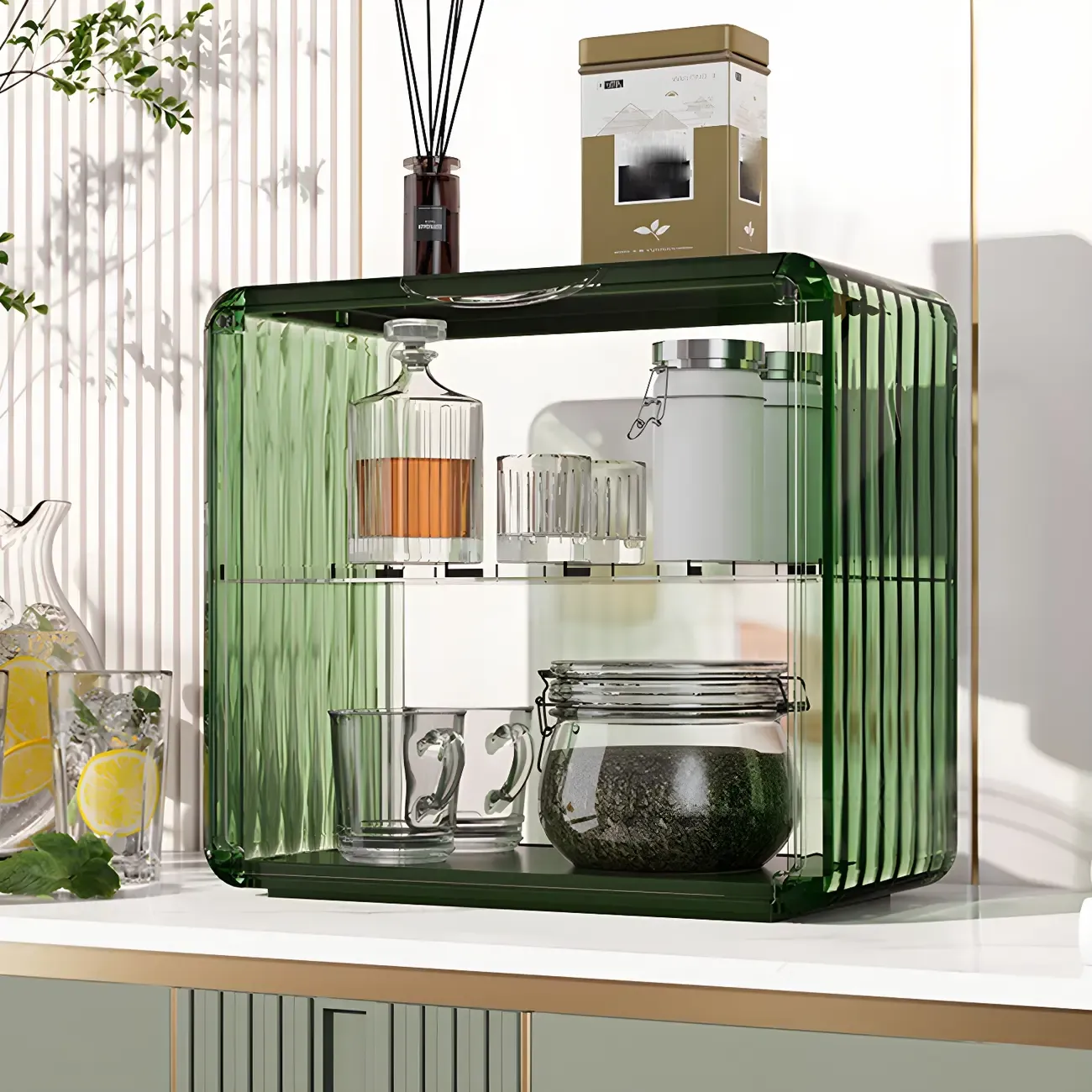 Acrylic Display Cabinet with Glass-like Panel