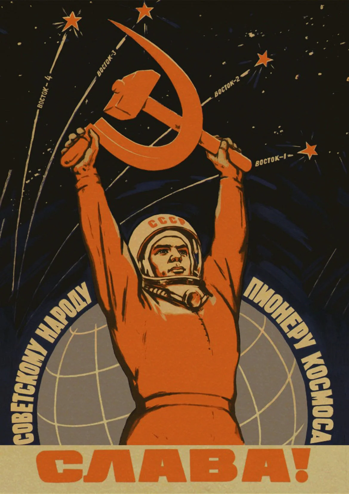 HULIANFU Soviet USSR CCCP Posters Celebrity Stalin Retro Kraft Paper Sticker Vintage Room Home Bar Cafe Decor Aesthetic Art Wall Painting - Deanwangkt