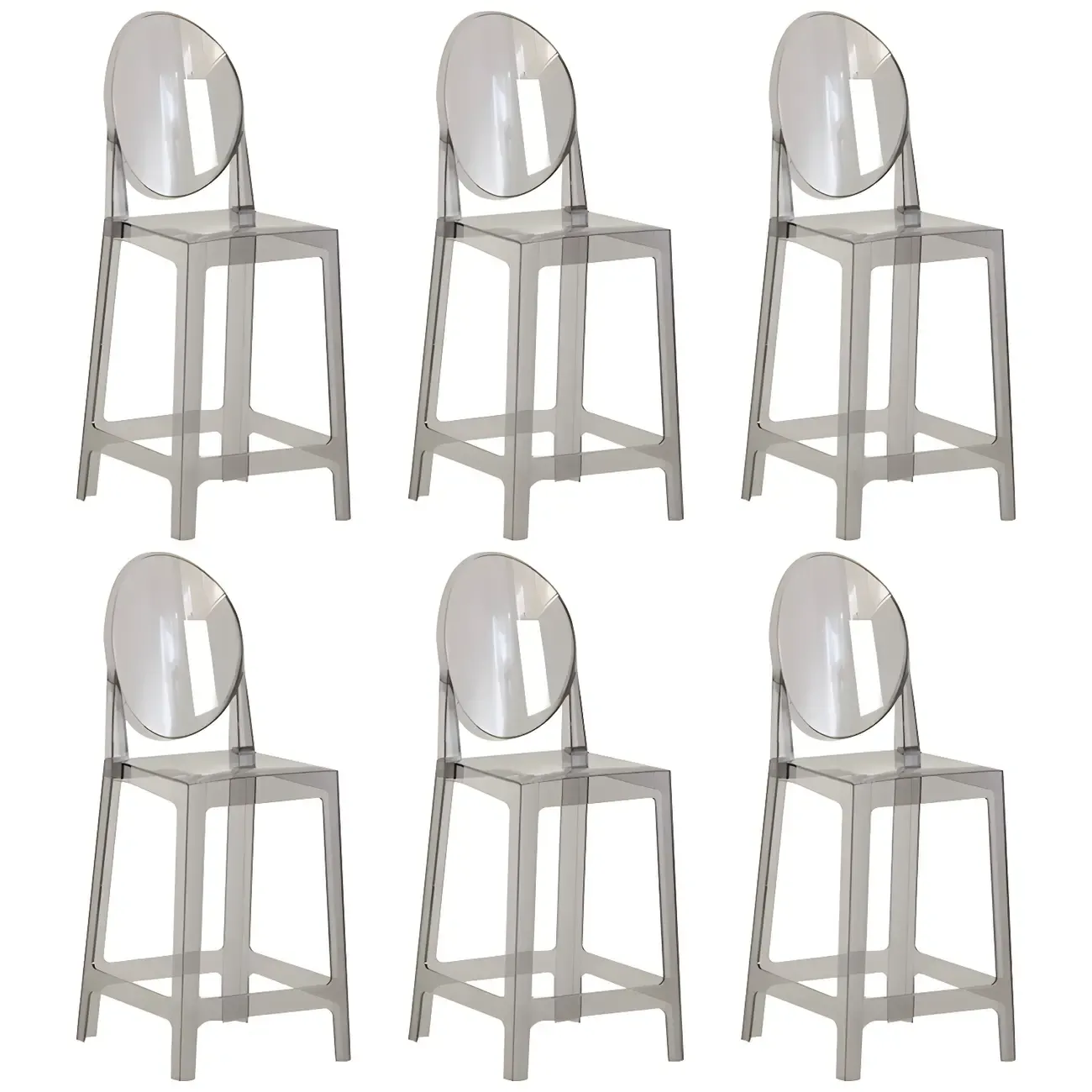 Modern Acrylic Smooth Elegant Circular Backrest Bar Stool