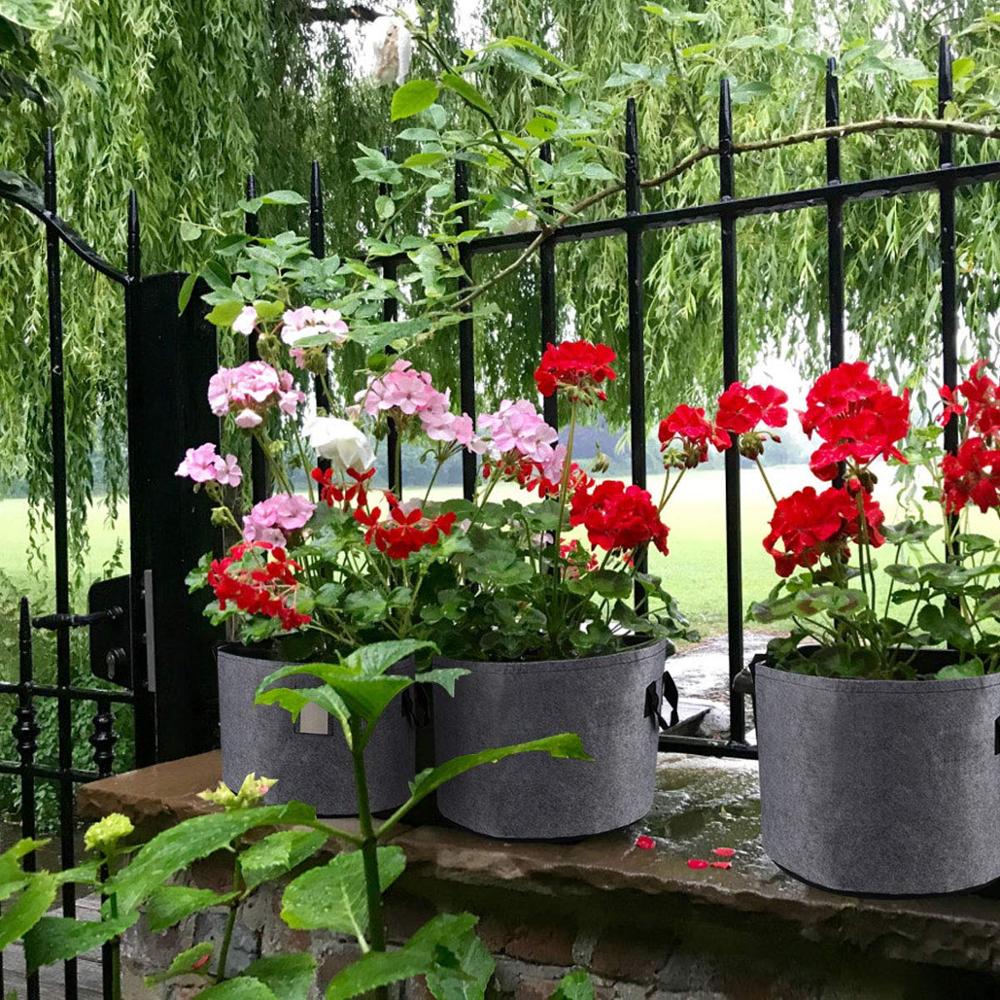 HULIANFU Planting Bag Black/Grey Potato Fabric Vegetable Seedling  growing pot garden tools 1-15 Gallon Eco-Friendly Grow bag - Deanwangkt