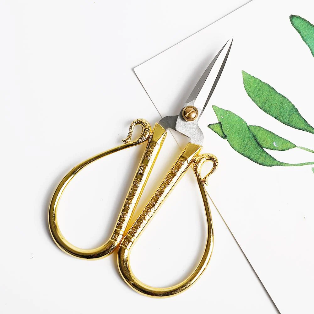 HULIANFU Vintage Stainless Steel Tailor Yarn Trim Cut cross stitch Scissor fabric Needlework Embroidery Thread knitting tool Sewing Tool - Deanwangkt