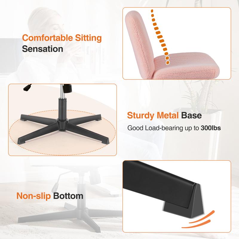 【Star Furniture】Height Adjustable Criss Cross Chair with No Wheels / with Wheels- Office Wide Swivel Home Office Desk Chairs Reading Chair