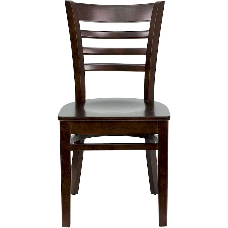 Wooden Slat Back Restaurant Chair (Set of 2)