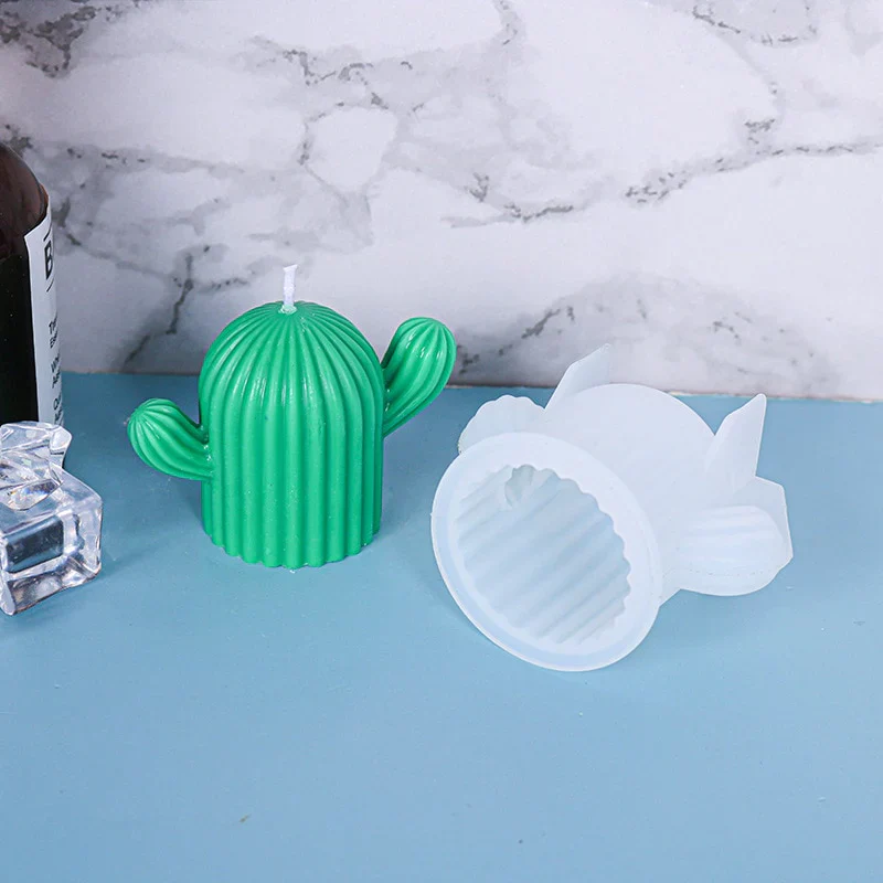 HULIANFU Mini Cactus Shape Candle Silicone Mold Handmade DIY Desktop Decoration Gypsum Epoxy Resin Aromatherapy Candle Silicone Mould - Deanwangkt