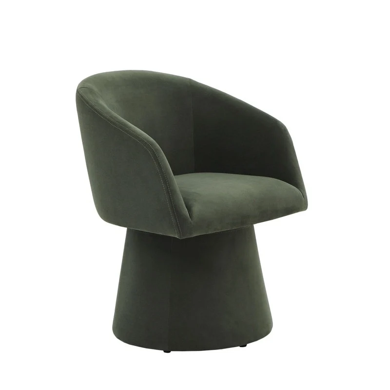Evie Modern Upholstered Fabric Swivel Dining Chair