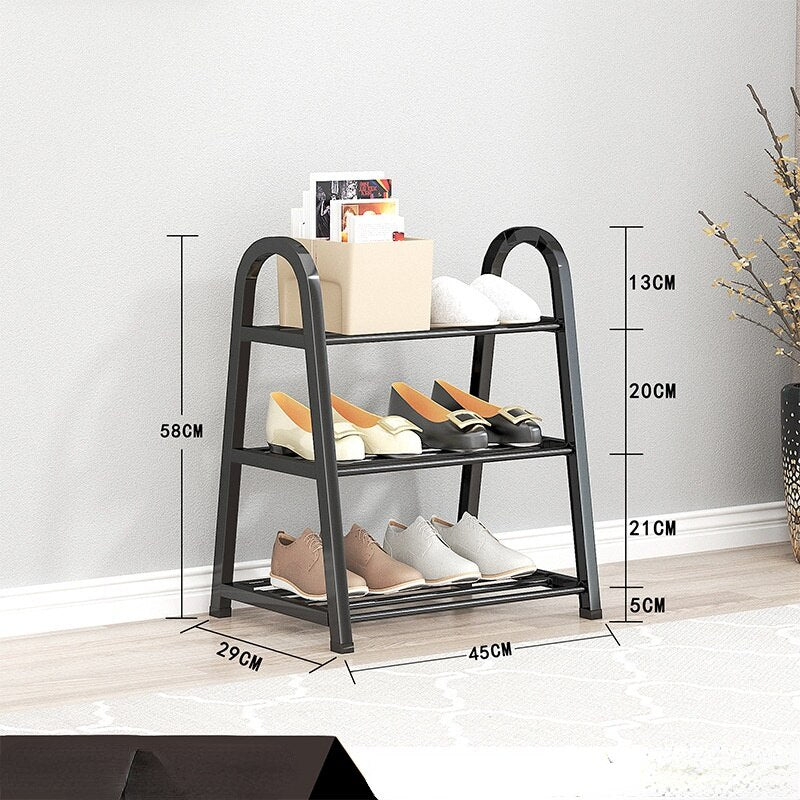 HULIANFU Shoe rack creative light luxury wind dust-proof storage shoe rack dormitory stainless steel - Deanwangkt
