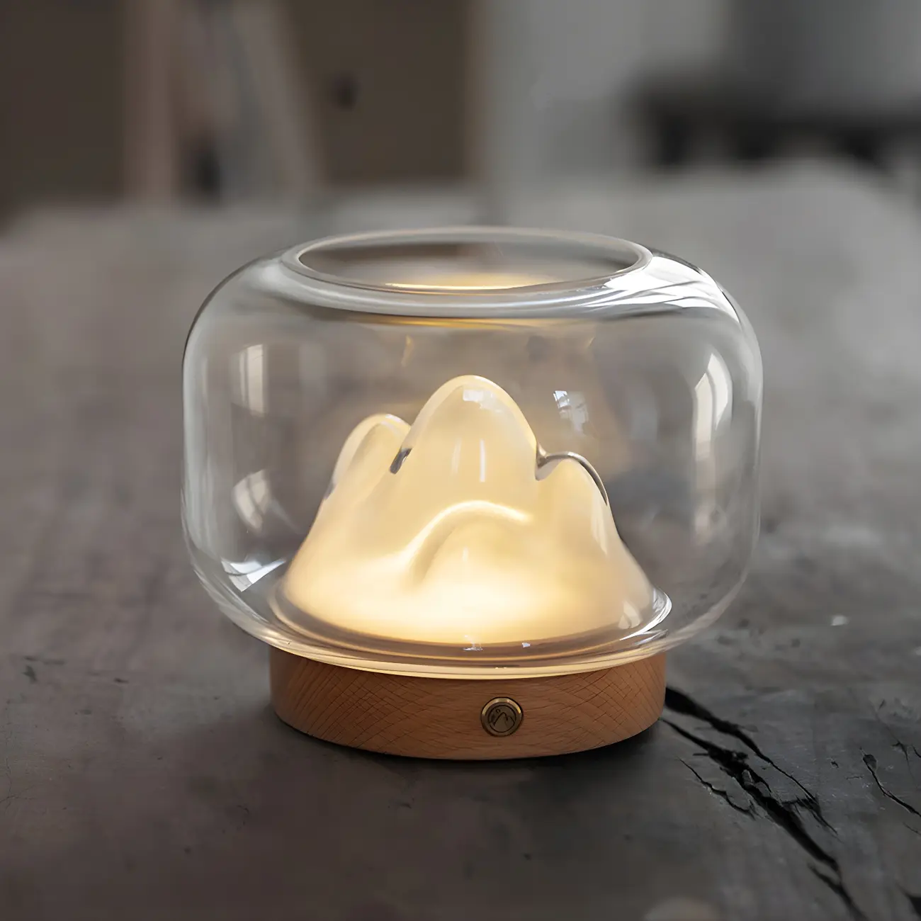 Unique Clear Glass Table Lamp Rechargeable for Bedroom