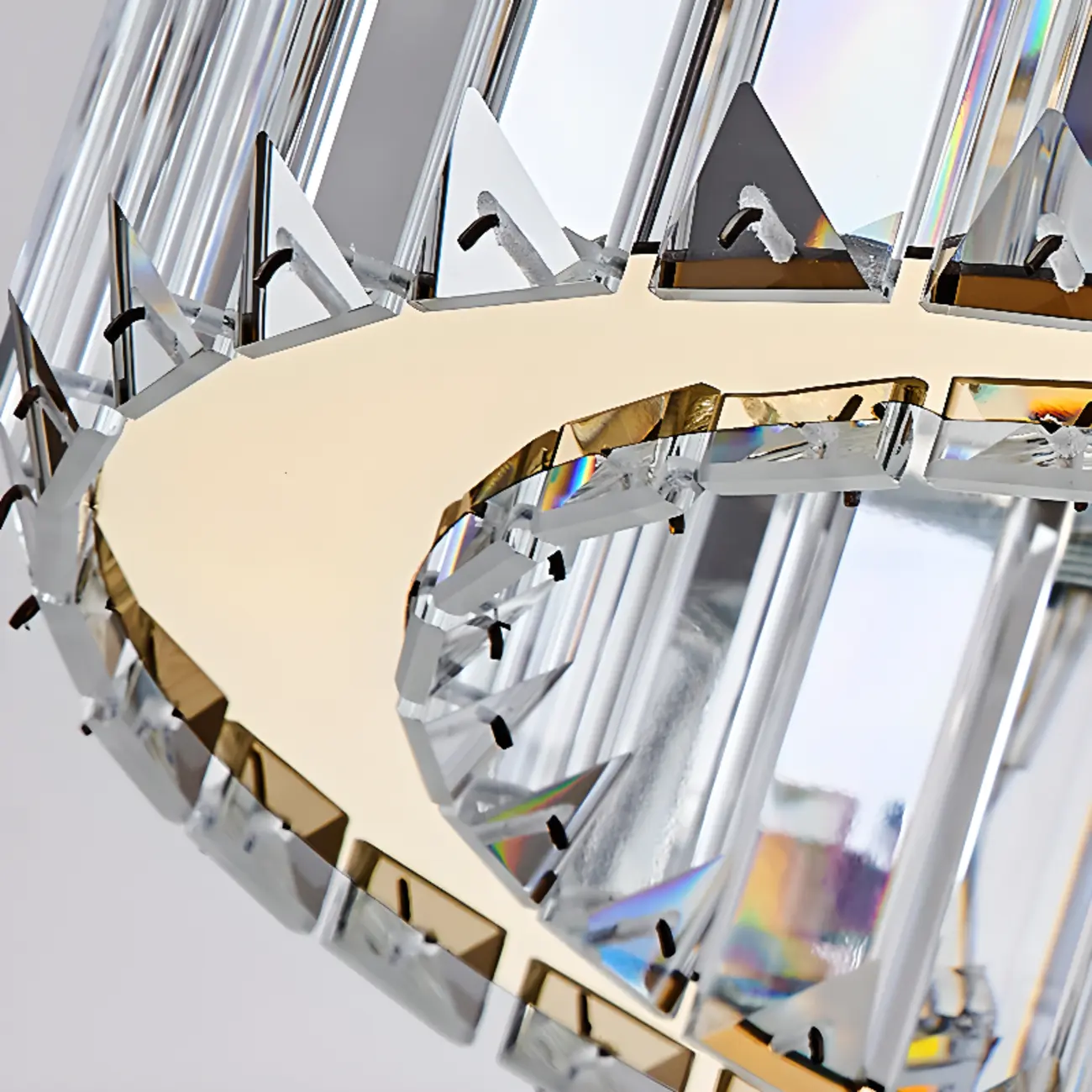 Elegant LED Golden Crown Shape Crystal Chandelier