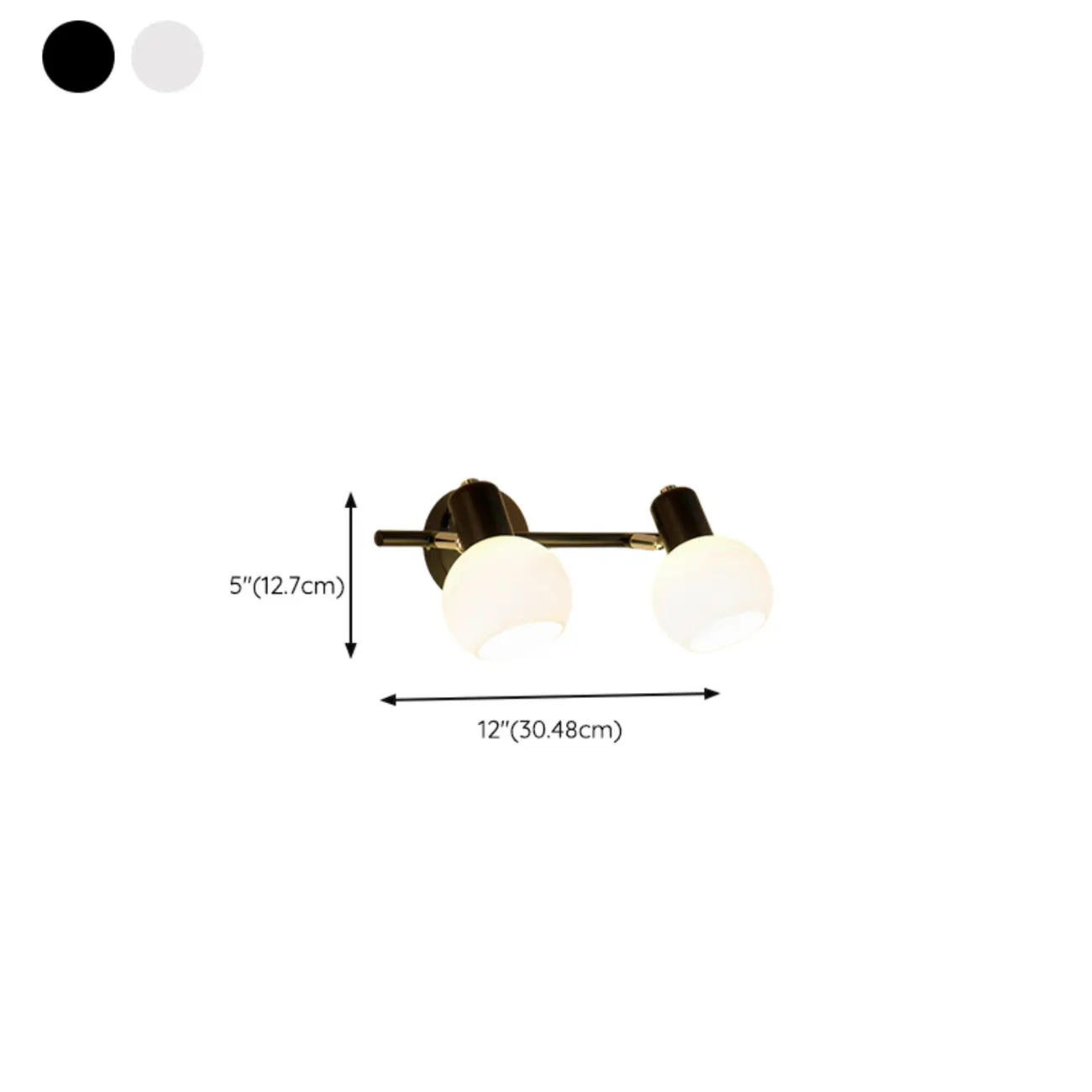 Modern Metal Black Glass Dome Bathroom Vanity Light