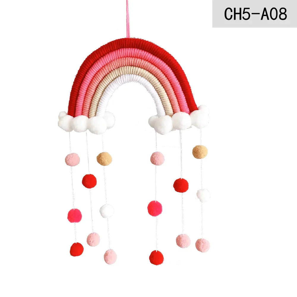HULIANFU Nordic Cloud Rainbow Raindrop Wall Hangings Decoration For Kid Girls Bedroom Hanging Pendant Baby Bed Tent Hanging Toy Pendant - Deanwangkt