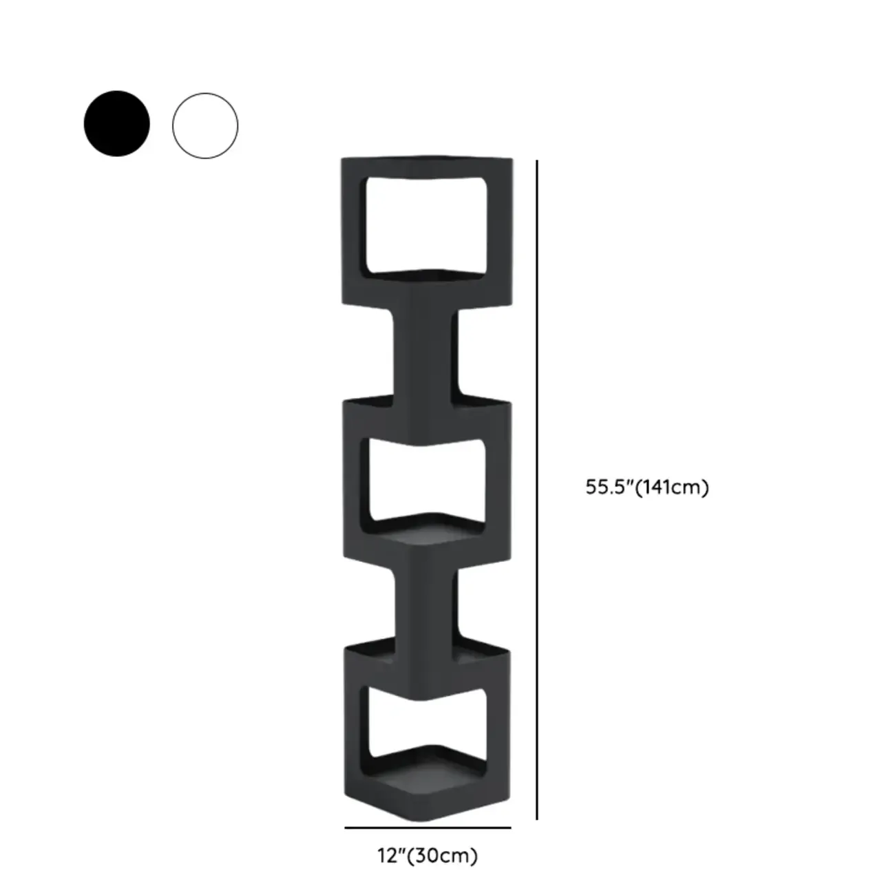 Chic Rotatable 4-Tier Vertical Metal Open Back Bookcase