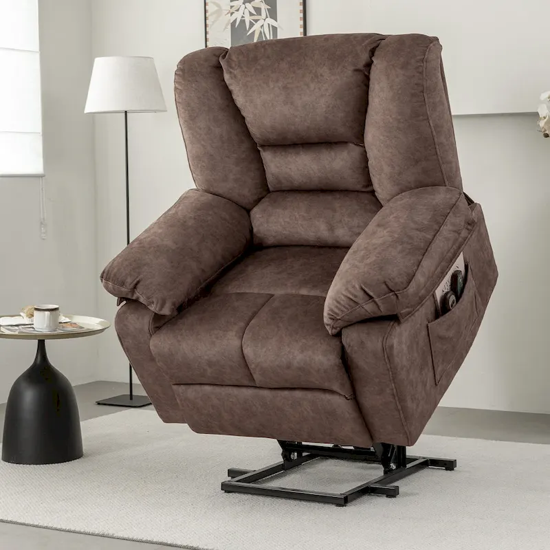 Modern Power Lift Recliner Chair Single Massage Sofa with Lumbar Heating and Timer Setting for Elderly