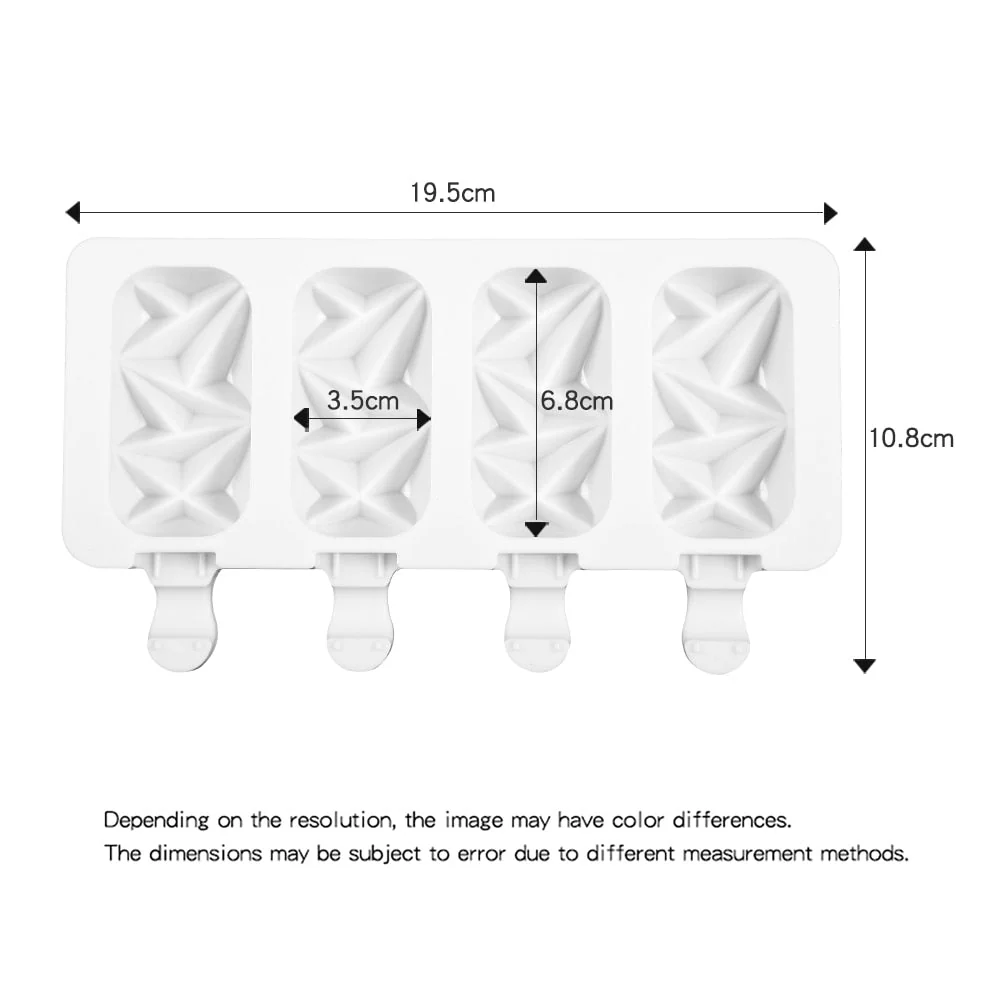 HULIANFU Silicone Ice Cream Mold  4 Holes Popsicle Cube Maker Mould Chocolate Tray Kitchen Gadgets Dining Bar Home Garden  Baking Tools - Deanwangkt