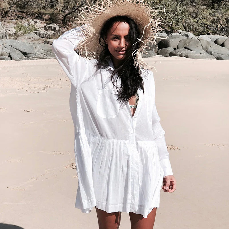 Sexy Cover Up Bikini Women Swimsuit Cover-up Beach Bathing Suit Beach Wear Knitting Swimwear Mesh Beach Dress Tunic Robe - Deanwangkt