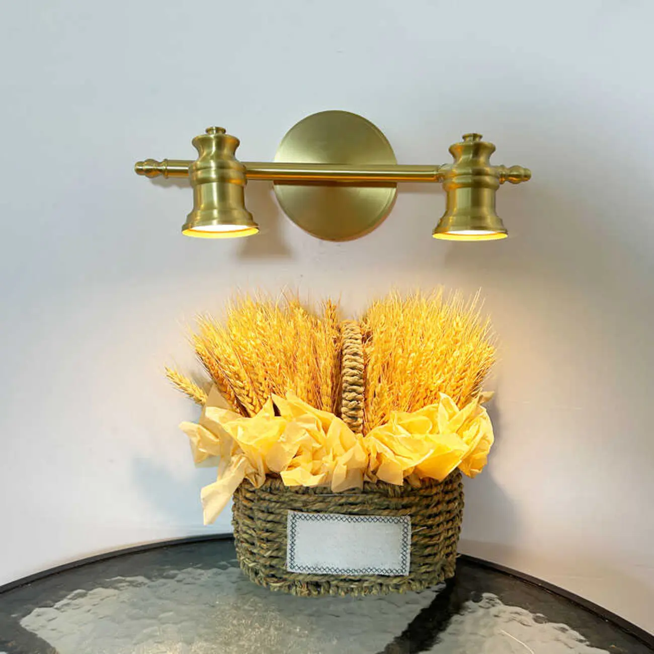 Antique Copper Gold Bath Vanity Light Fixture Hardwired